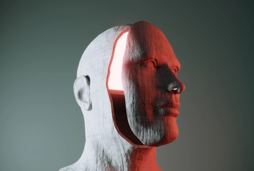 Creative workspace with digital design elements